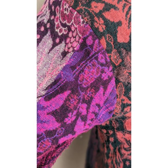 💜Vibrant Bohemian Hooded Coat with Floral Paisley Design - Size M - Picture 4 of 12